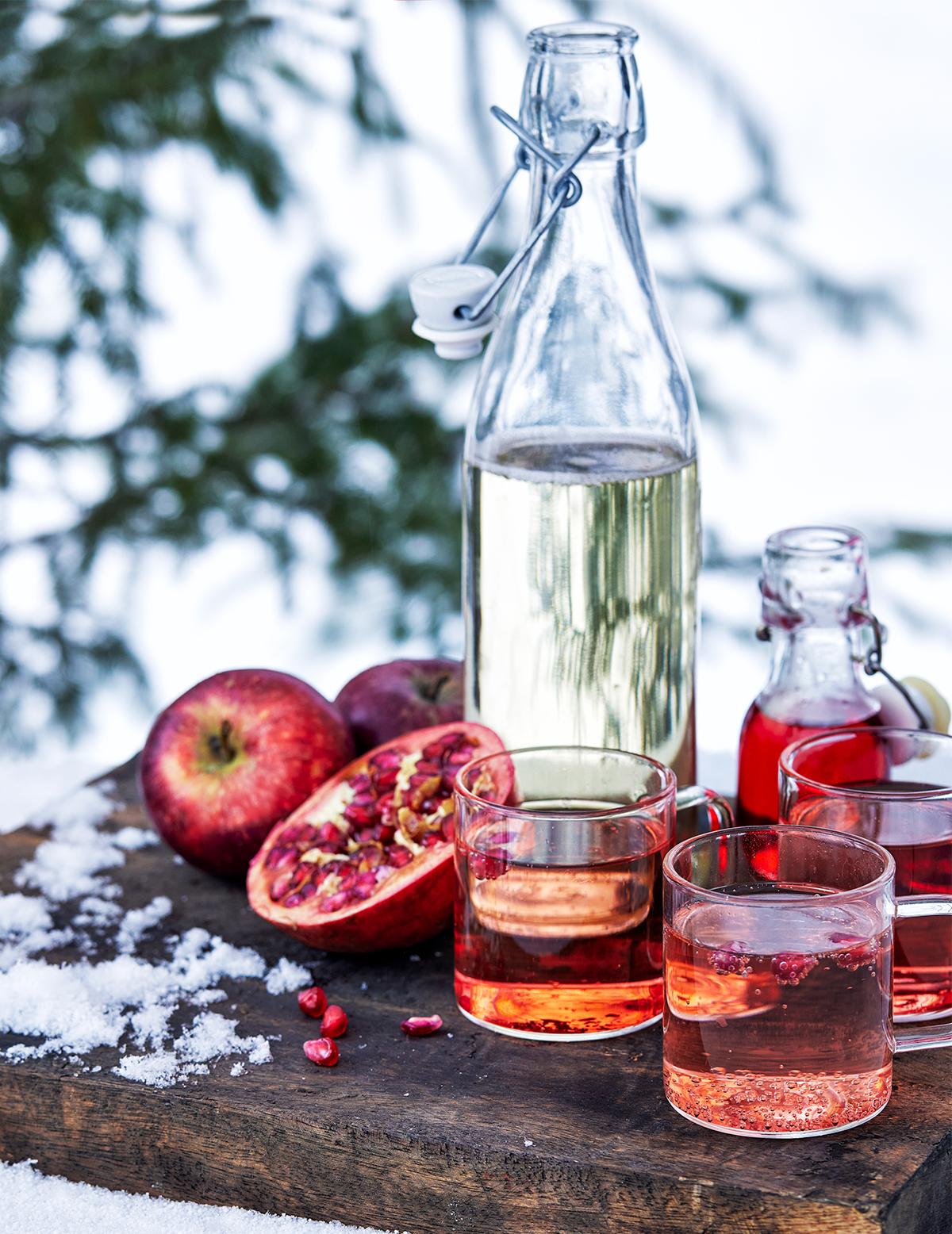 Äppelcider med Fire Ball och grenadine