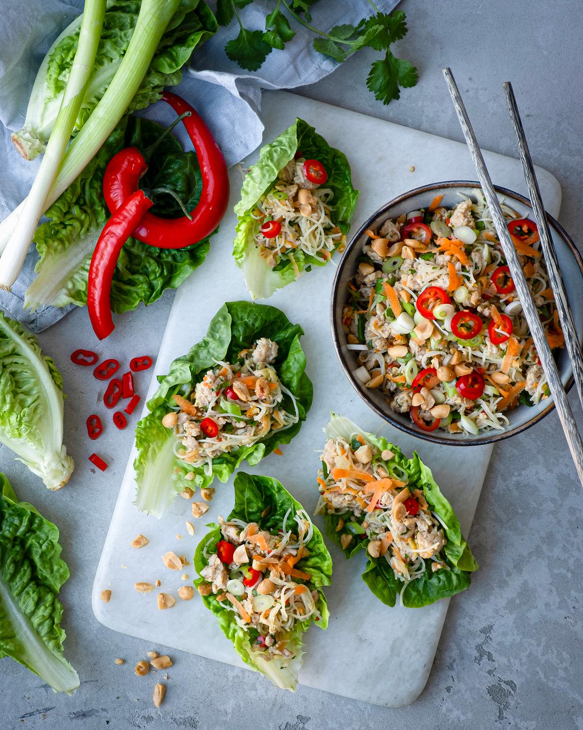Thai kyckling- och risnudelsallad