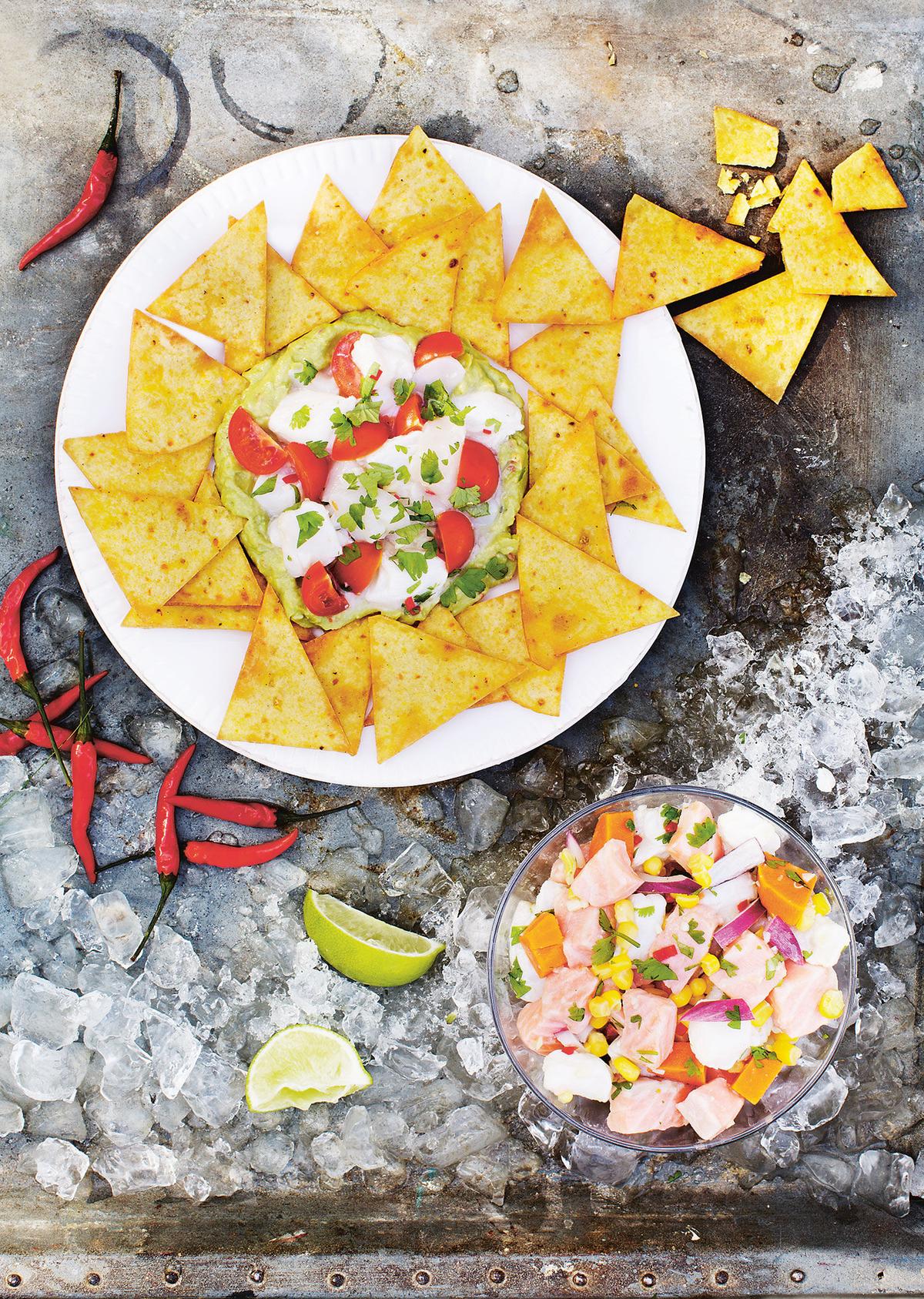 Två varianter av ceviche