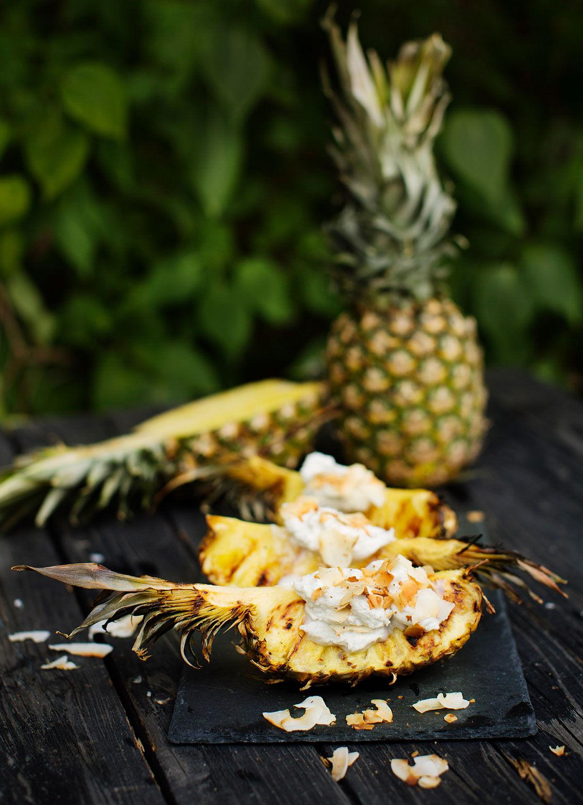 Grillad ananas marinerad i Malibu