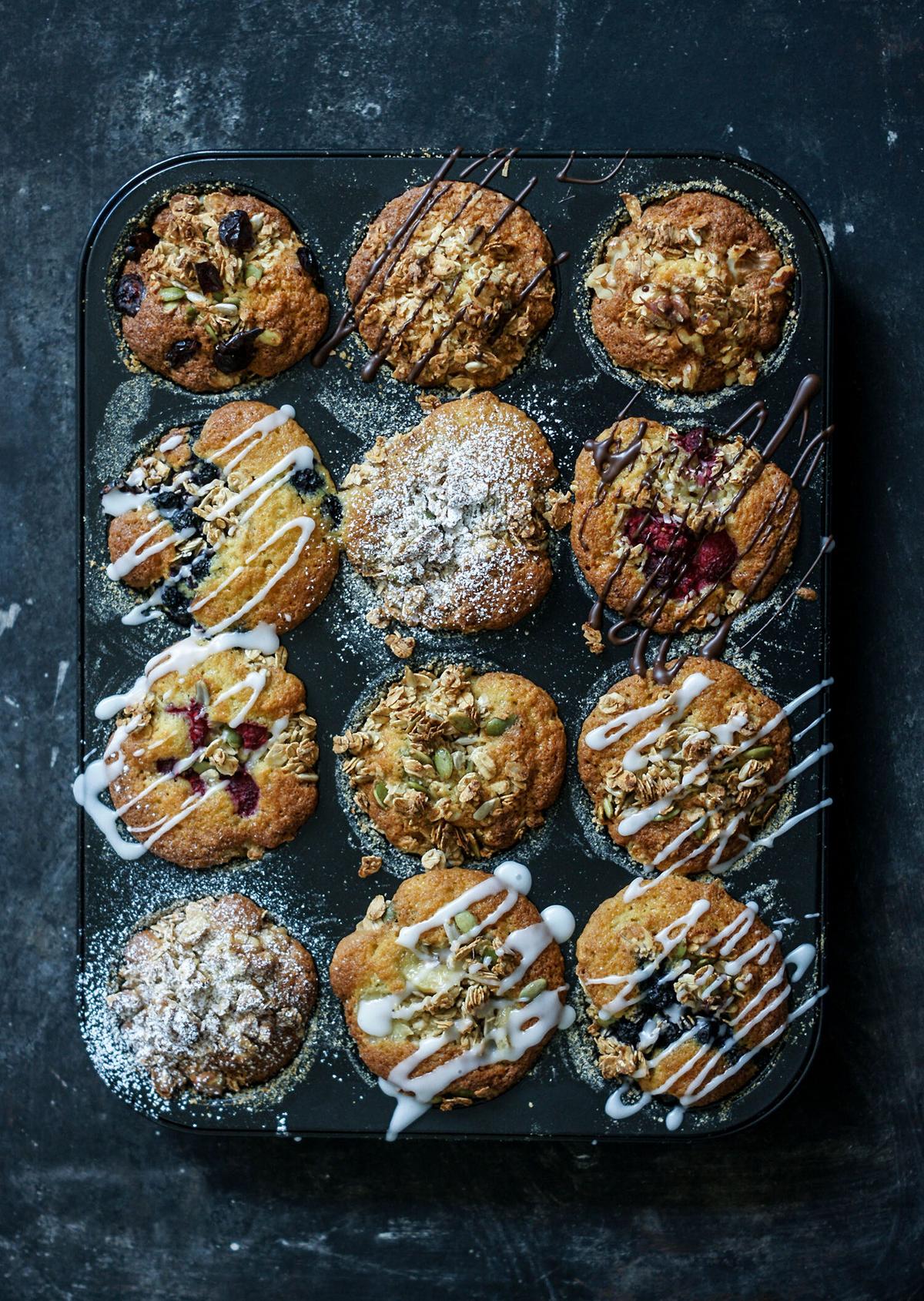 Muffins med smuldegs­crumble
